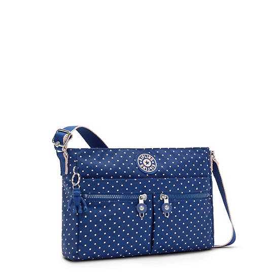 Torba Crossbody Kipling New Angie Printed Niebieskie | PL 2015AH